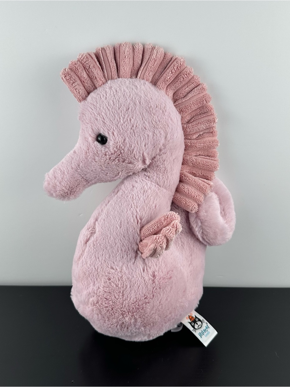 Jellycat London Sienna Seahorse Medium Pink Plush Stuffed Animal Retired 11”